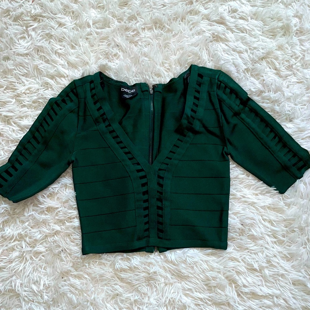 Bebe green crop top